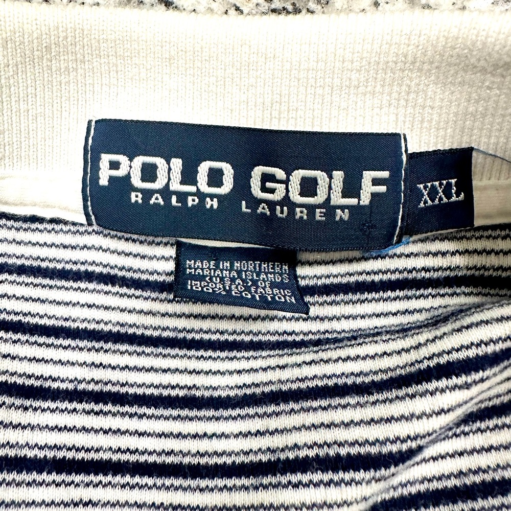 POLO Golf Ralph Lauren Vintage Lisle Short Sleeve Soft Cotton Blue/white Sz XXL